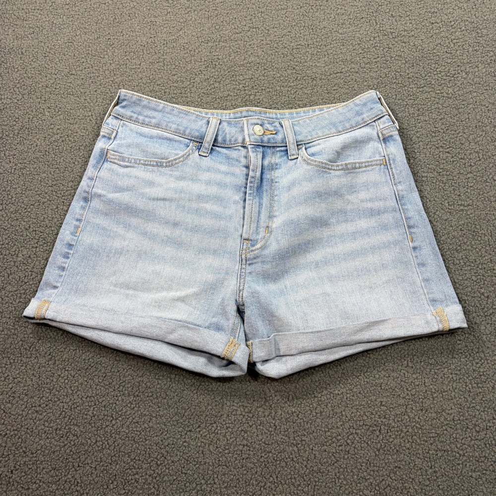 Old Navy Jean Shorts Womens 6 Blue WOW High Rise Cuffed Light Wash Stretch Denim
